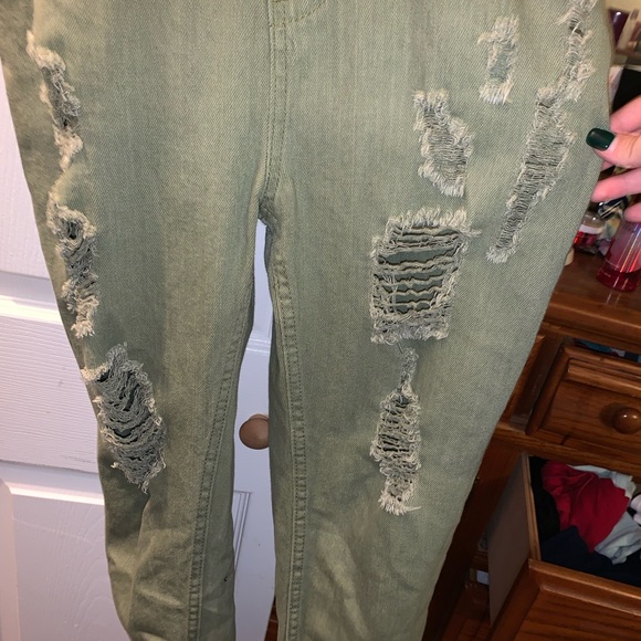 Olive green Jean overalls - Picture 3 of 6